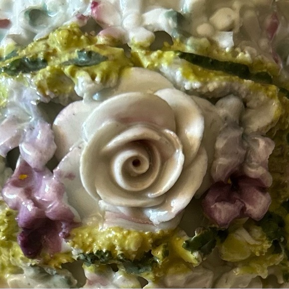 Early German Elfinware Applied Floral Toothpick Holder c 1920 - Antique Original - Picture 8 of 8